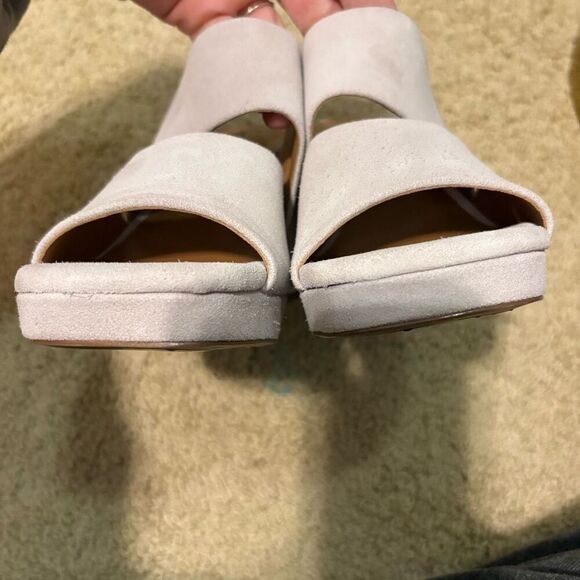Free People Love is Everywhere leather platform block heel sandals size 37.5 cre - Picture 14 of 15